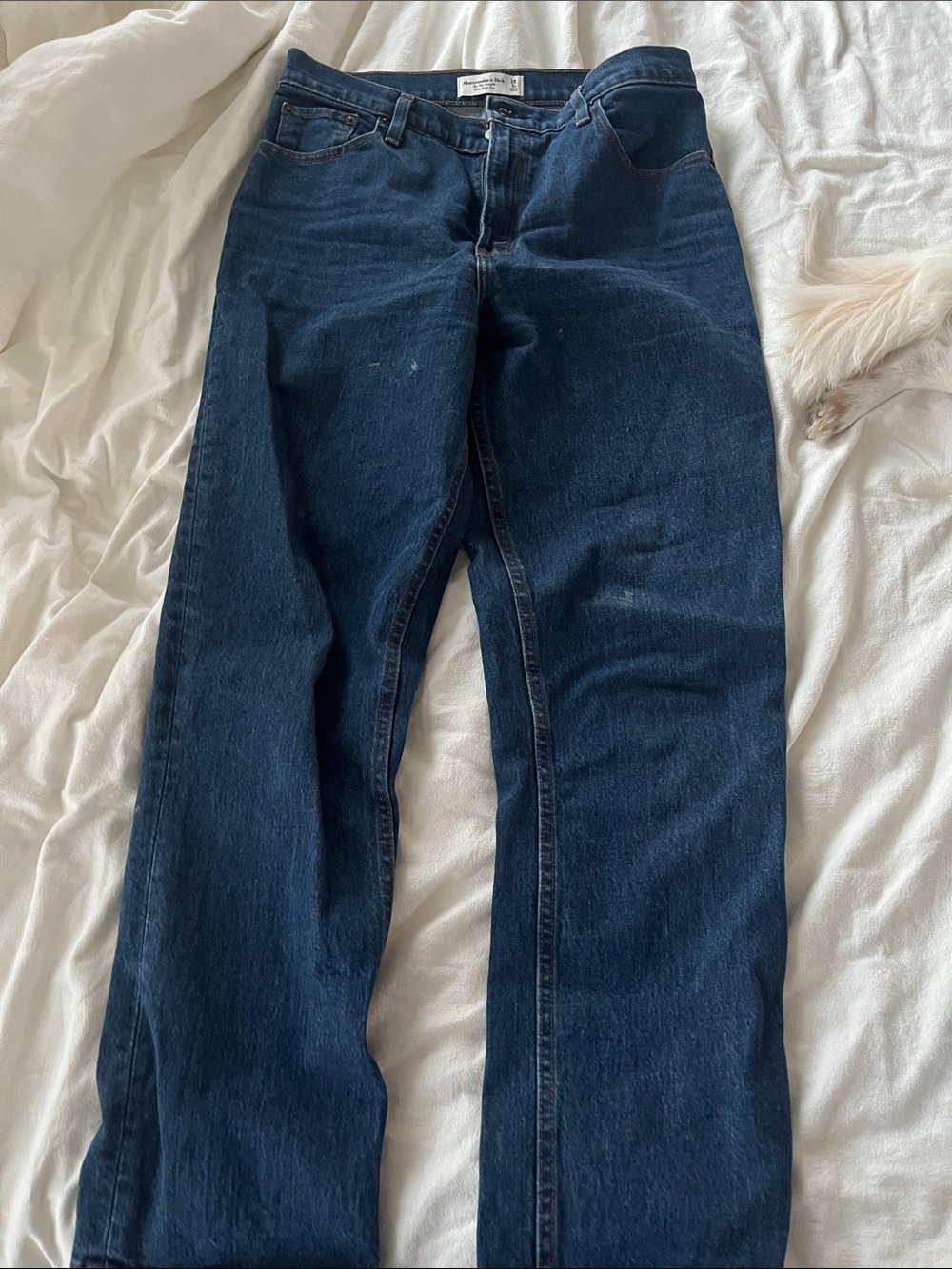Abercrombie 90s Ultra High Dark Blue Straight Leg Jeans